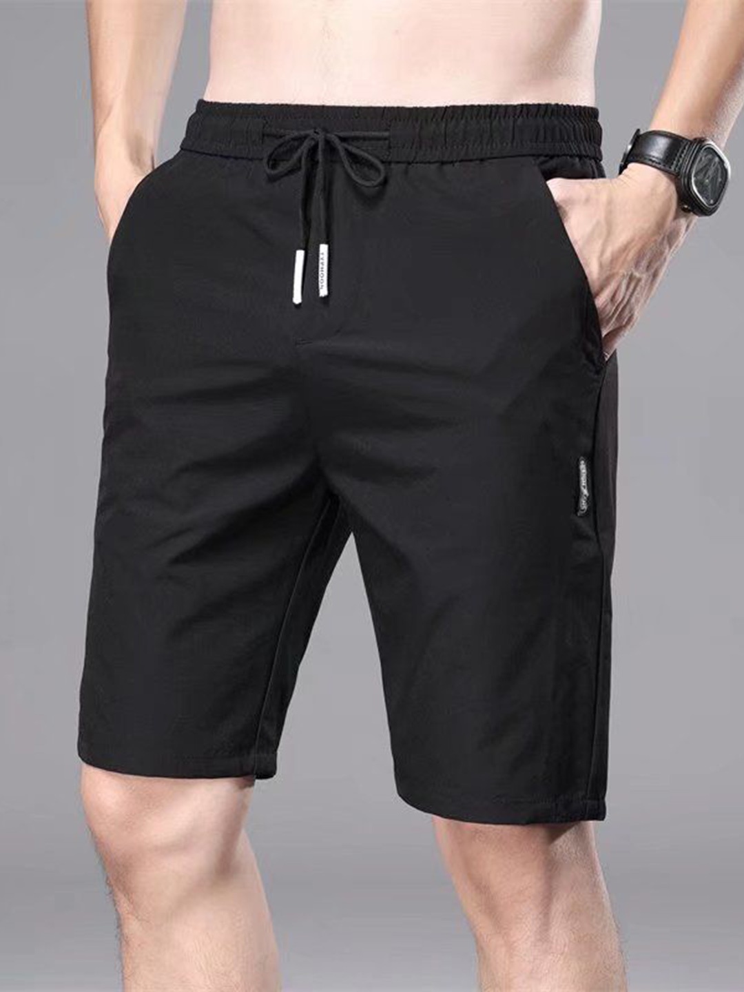 

StyleCast Solid Men Shorts, Black