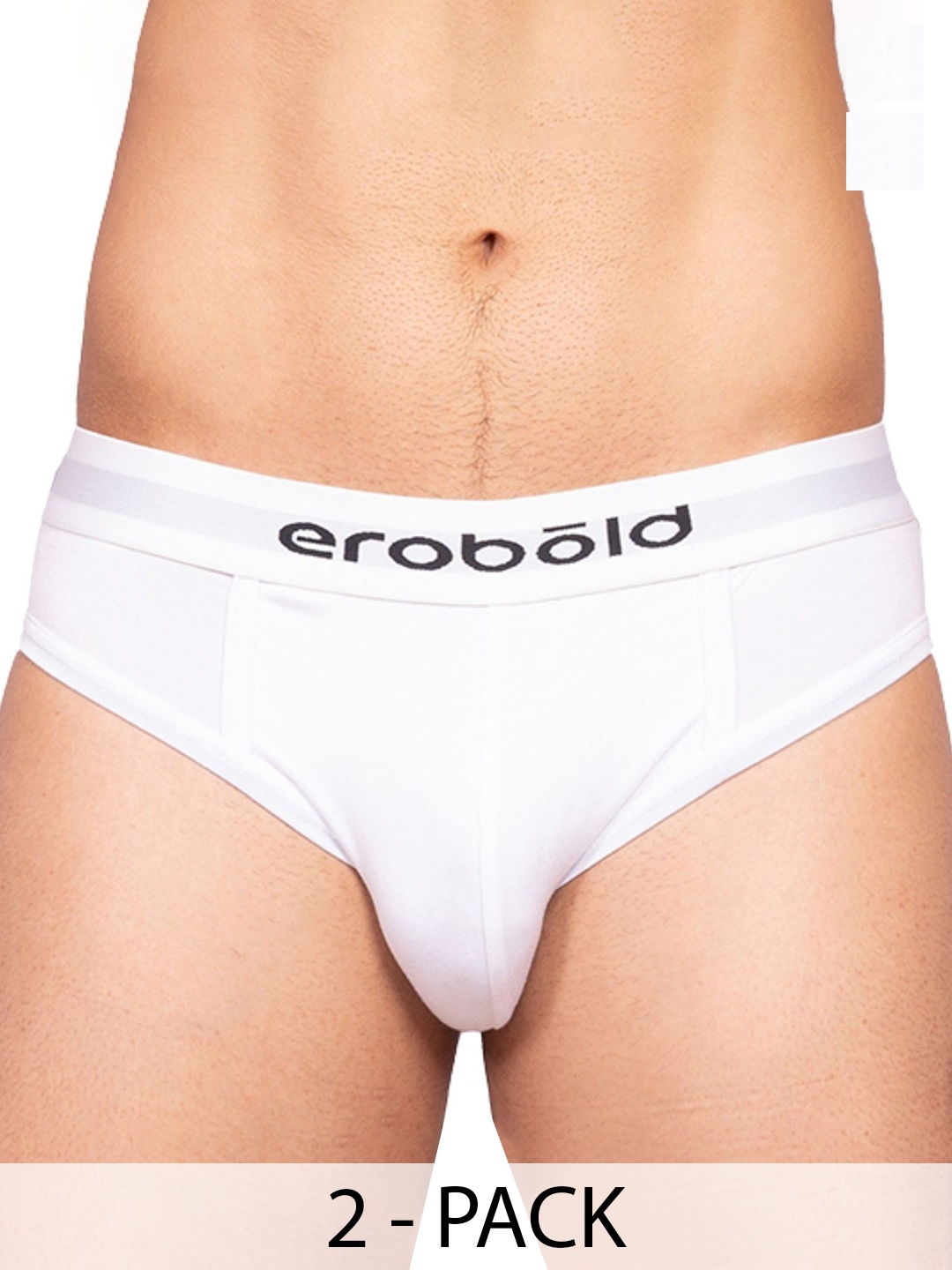 

EROBOLD Pack Of 2 Hipster Briefs MBRC2-BR17WW1CS, White