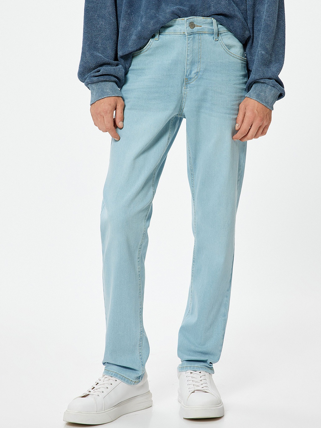 

Koton Men Faded Slim Fit Regular Trousers, Blue