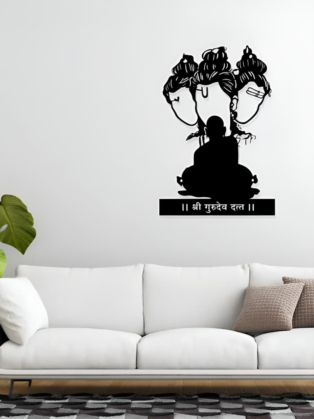 

Artrooms Shree Swami Samarth Metal Wall Art, Black