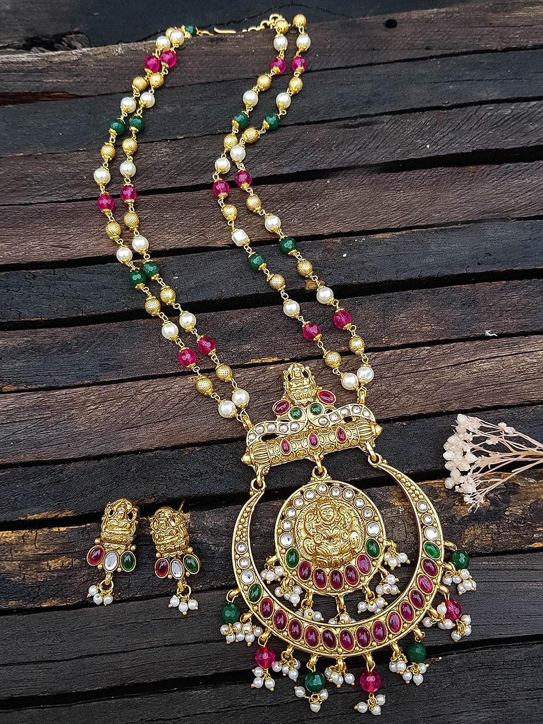 

GRIIHAM Gold Plated Cubic Zirconia Stone Studded Jewellery Set