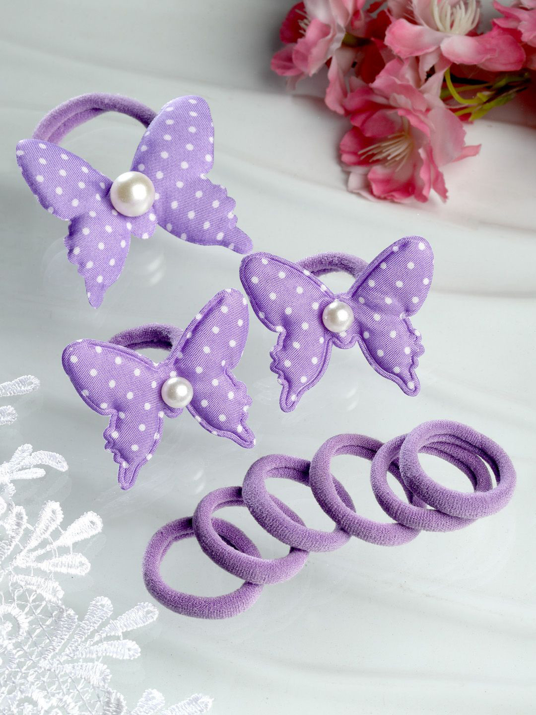 

Stoln Girls Set Of 9 Ponytail Holders, Blue