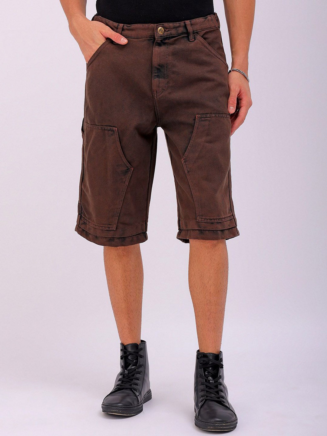 

The Indian Garage Co Solid Men Chino Shorts, Brown