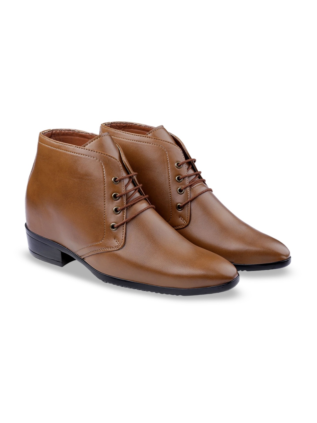 

Bxxy Men Hidden Elevator Formal Lace-up Regular Boots, Tan