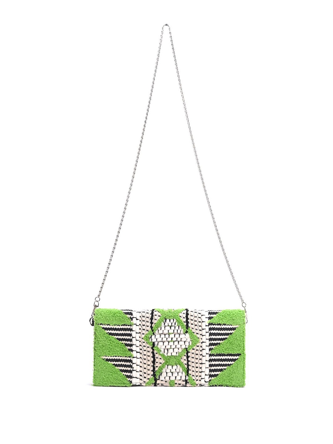 

BohoGirl Embellished Foldover Clutch, Green