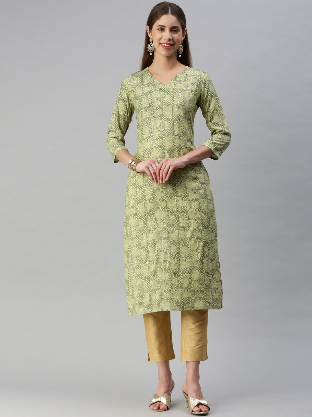 

KALINI Women Chikankari Kurta, Green