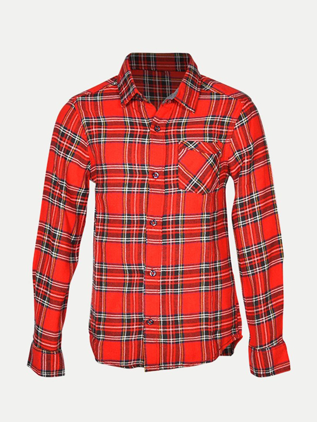 

BAESD Boys Tartan Checks Opaque Checked Casual Shirt, Red