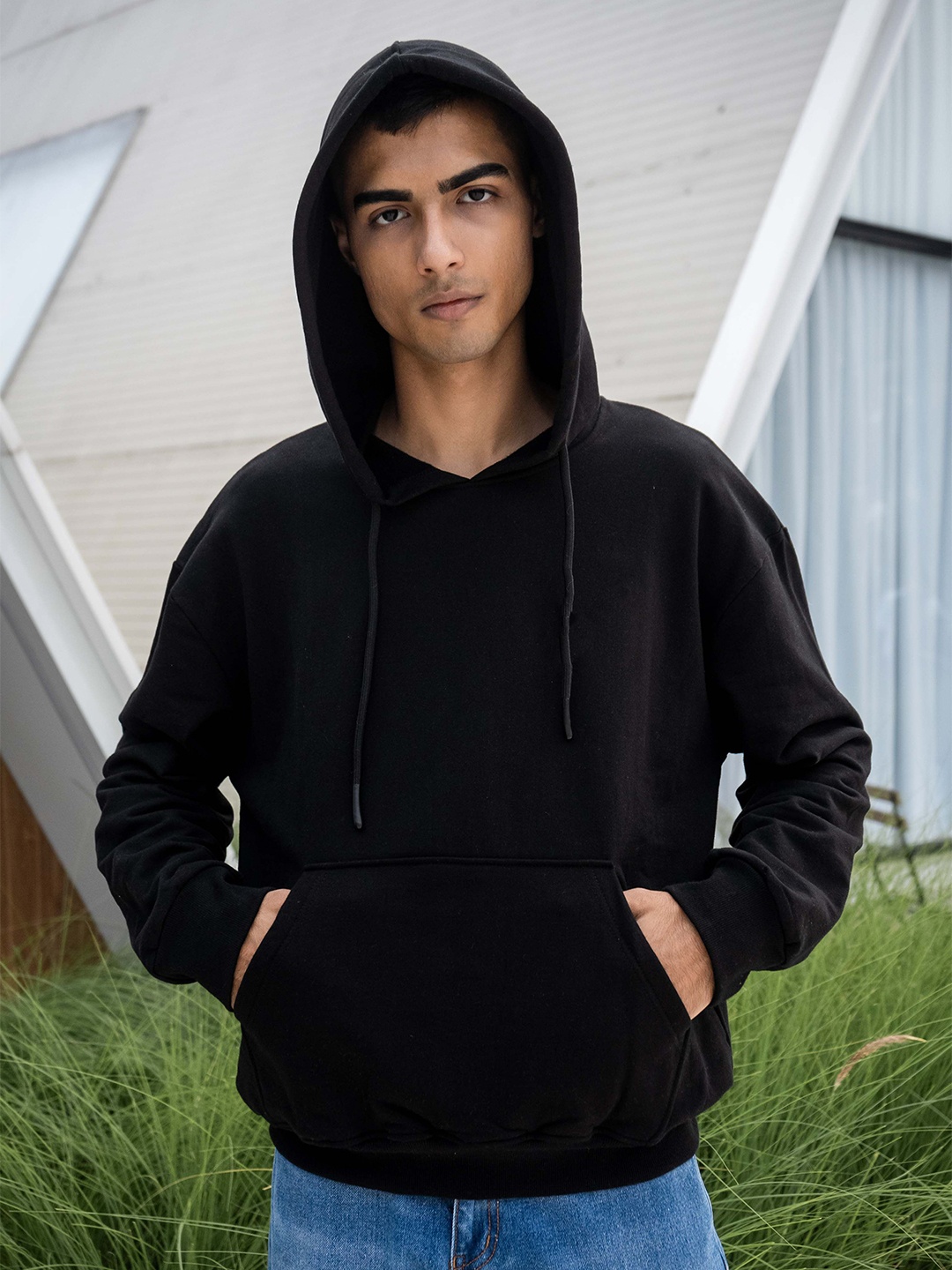 

COLOR CAPITAL Unisex Solid Oversized Sweatshirt, Black