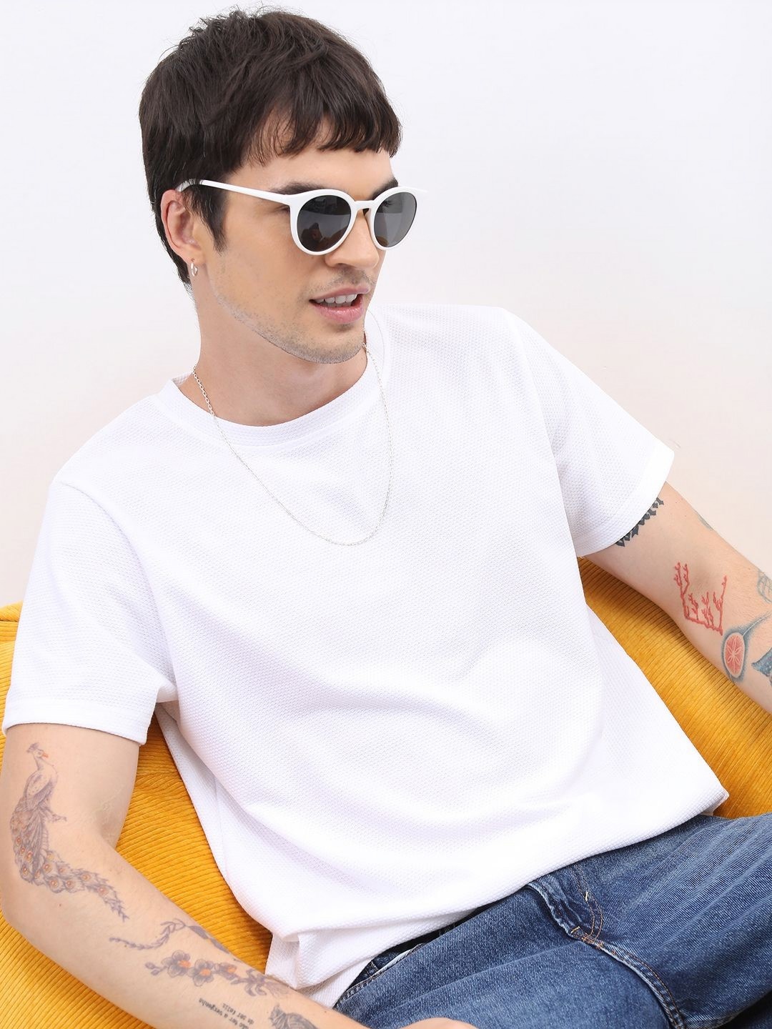 

HIGHLANDER Men Pockets Slim Fit T-shirt, White