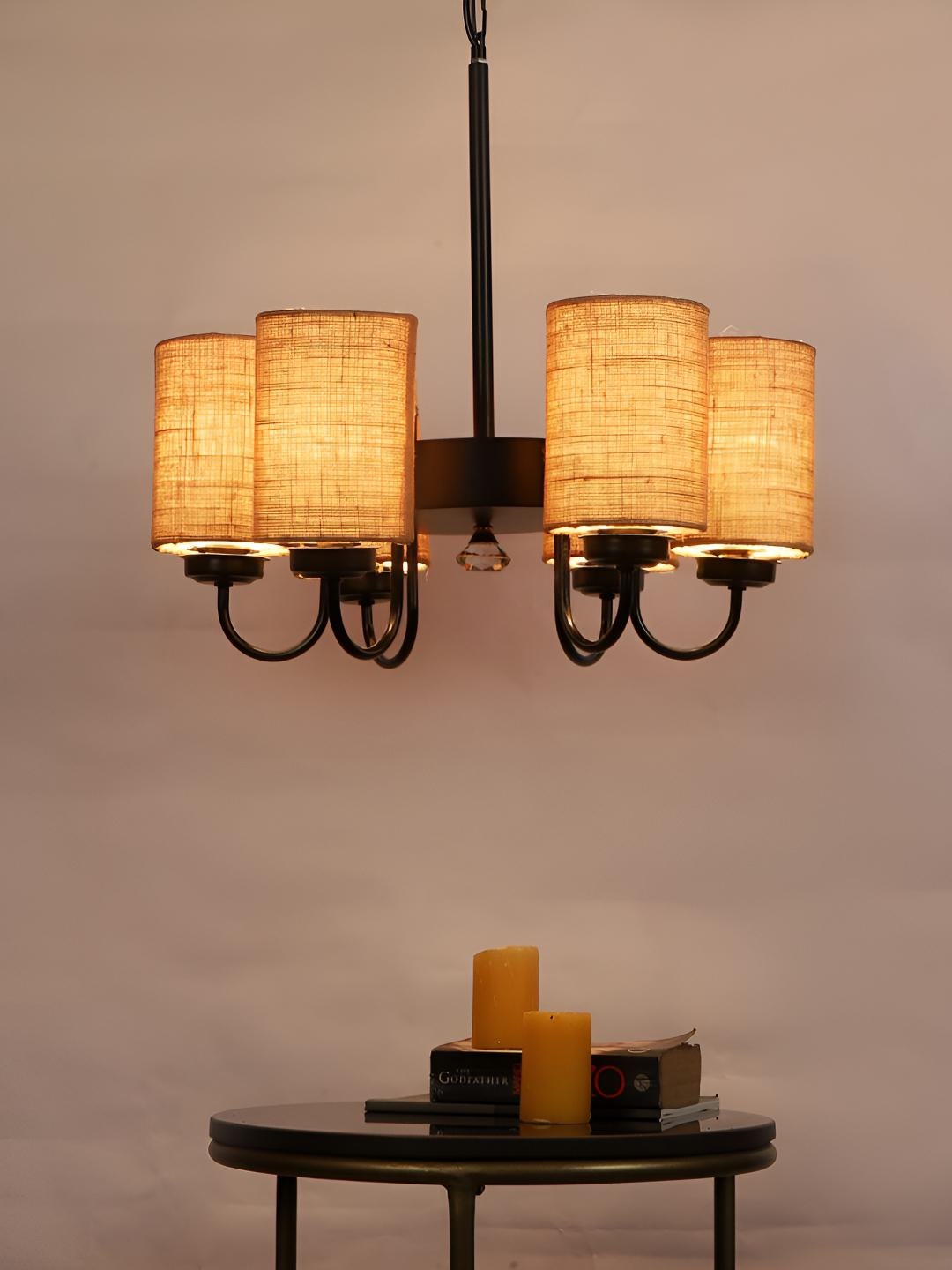 

Devansh Beige & Black Iron Contemporary Ceiling Lamp