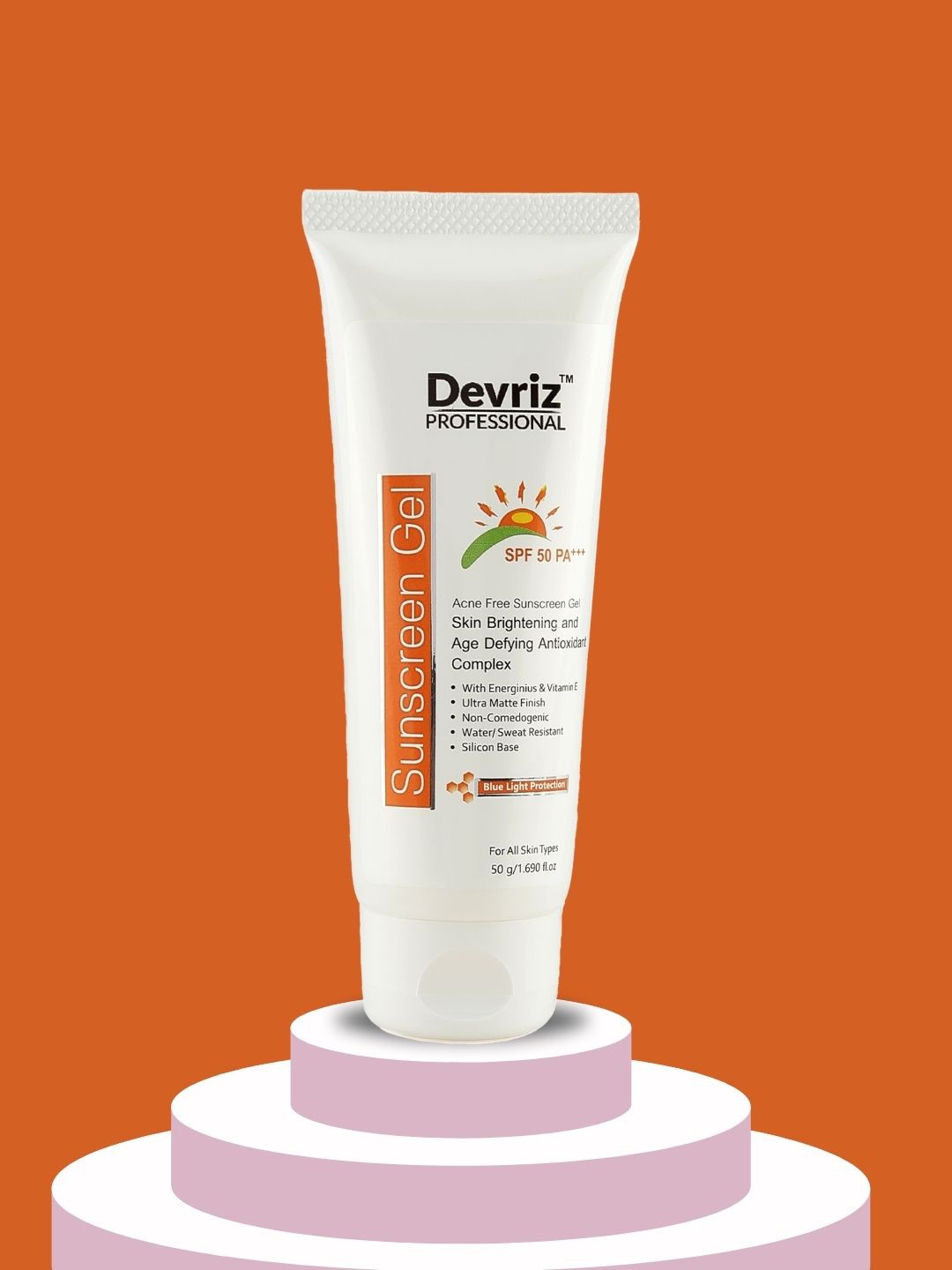 

Devriz Professional Acne Free Sunscreen Gel- 50g, Orange