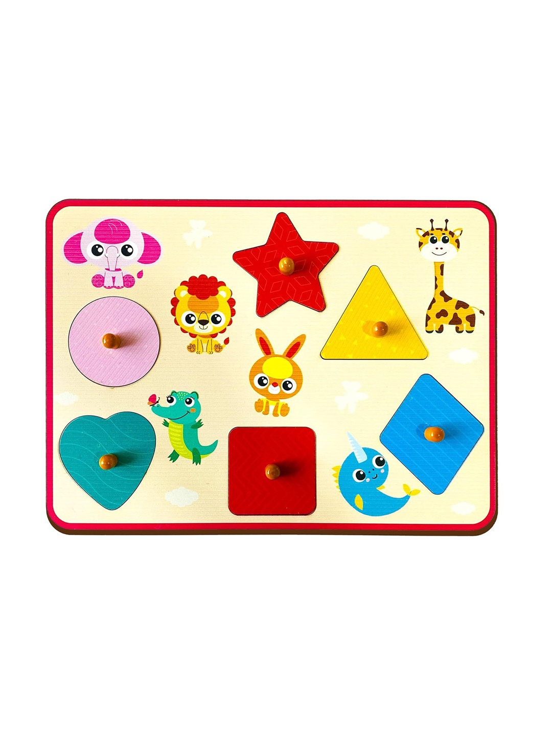 

Mini Leaves Hide n See Wooden Knob Puzzle Montessori Shape Sorter Toy for Kids 2+yrs, Blue