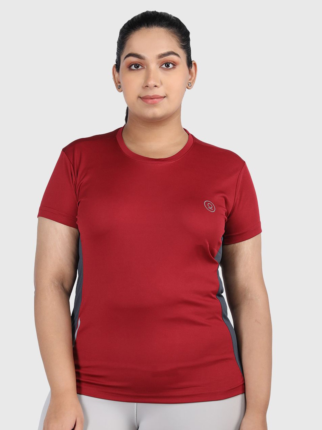 

CHKOKKO Women Solid Round Neck T-Shirt, Red