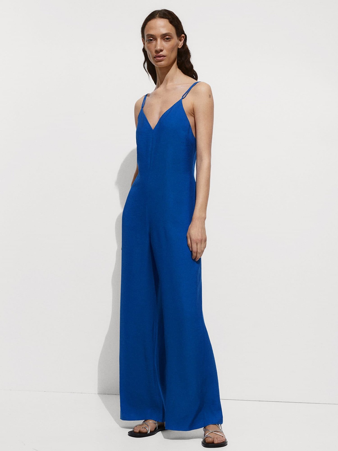 

MANGO Basic Jumpsuit, Blue