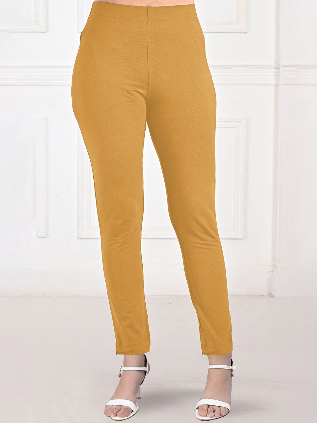 

LYRA Women Relaxed Straight Leg Straight Fit Trousers, Mustard