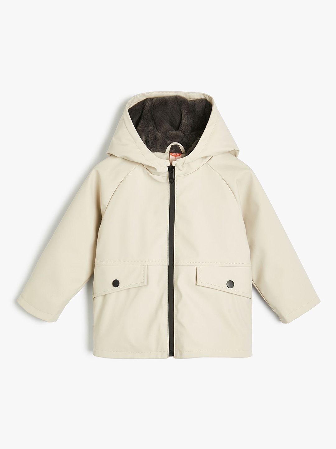 

Koton Boys Solid Hooded Parka Jacket, Beige