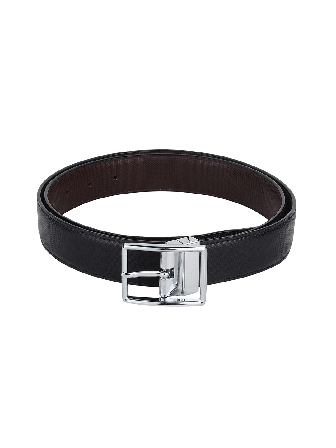 

WINSOME DEAL Men Tang Closure Textured Formal Belt, Black