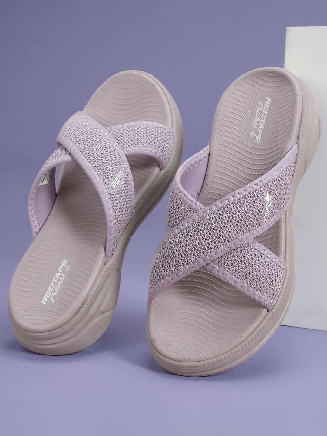 

Red Tape Women Woven Design Open Toe Flats, Lavender