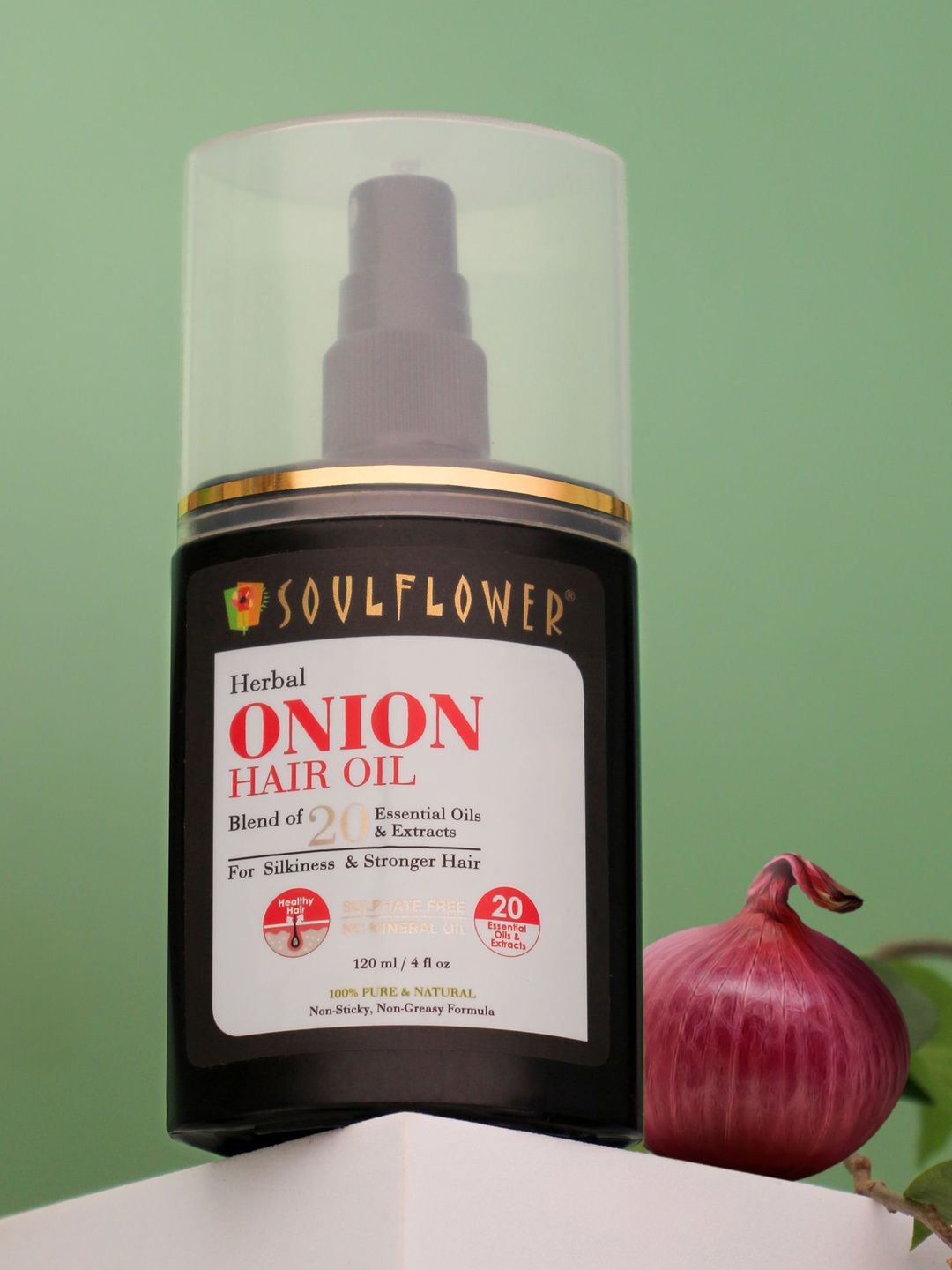 

Soulflower Onion Amla Hair Oil For Hair Growth & Hair Fall Control - 120ml, Brown
