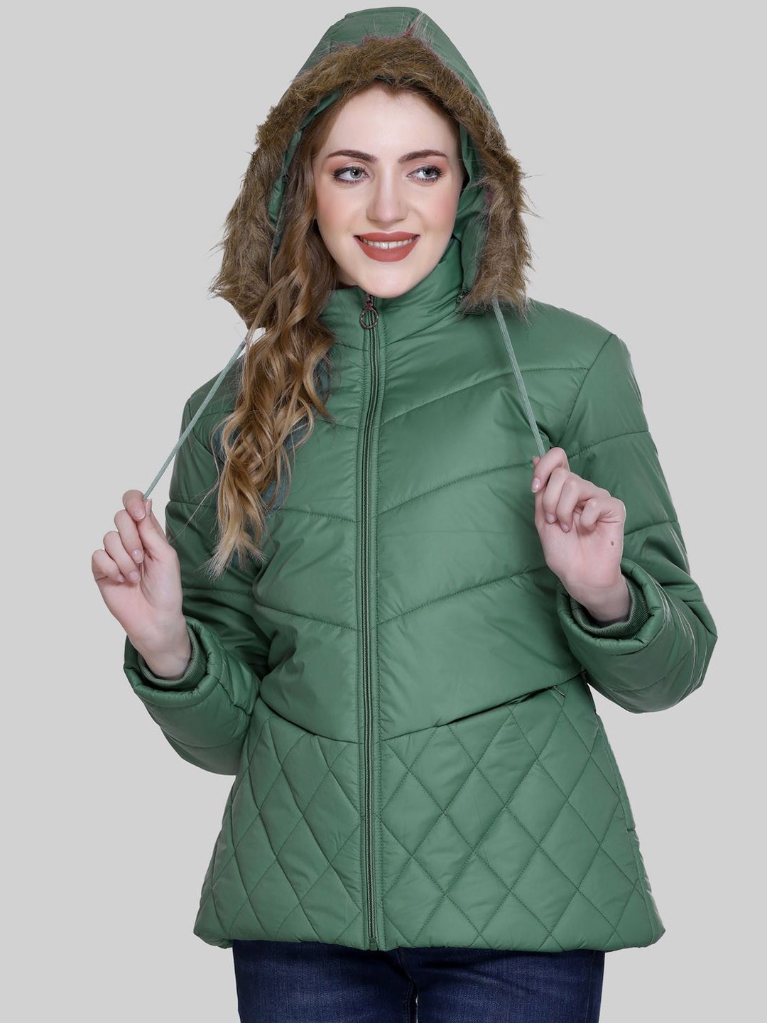 

BARSTOW Women Lightweight Longline Puffer Jacket, Green