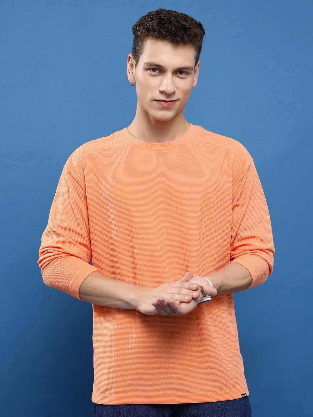 

HIGHLANDER Men V-Neck Pockets T-shirt, Orange