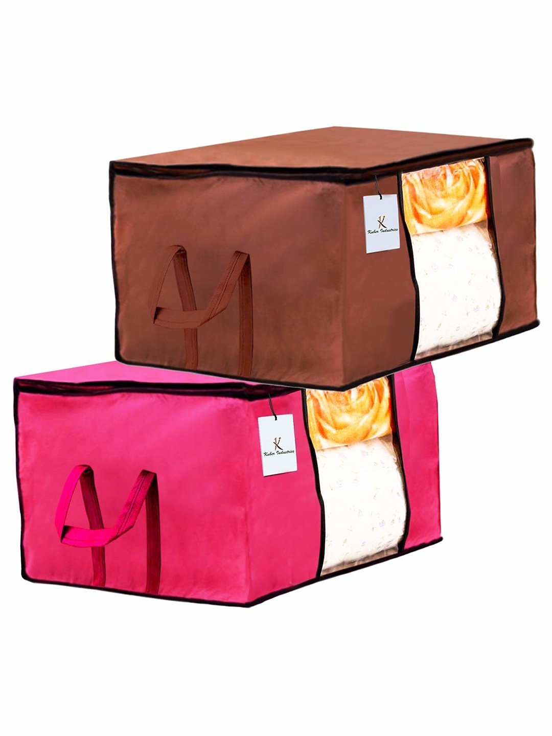 

Kuber Industries Brown & Pink 2 Pieces Drawer Organisers