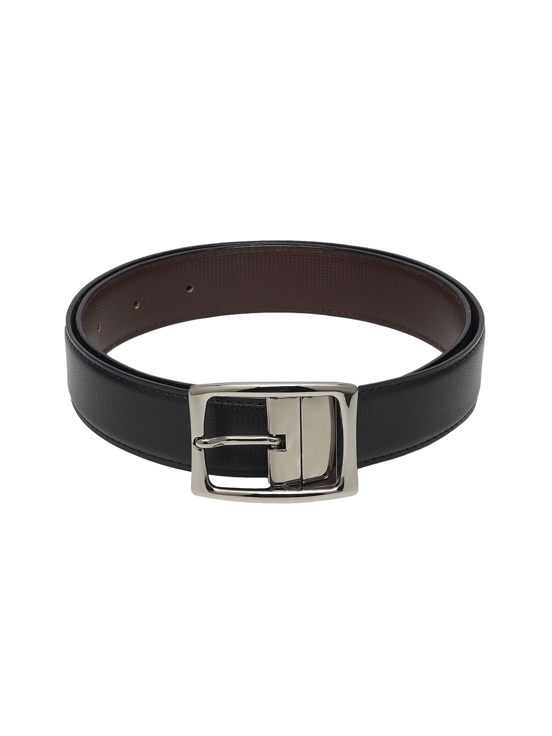 

WINSOME DEAL Men Tang Closure Textured Formal Belt, Black