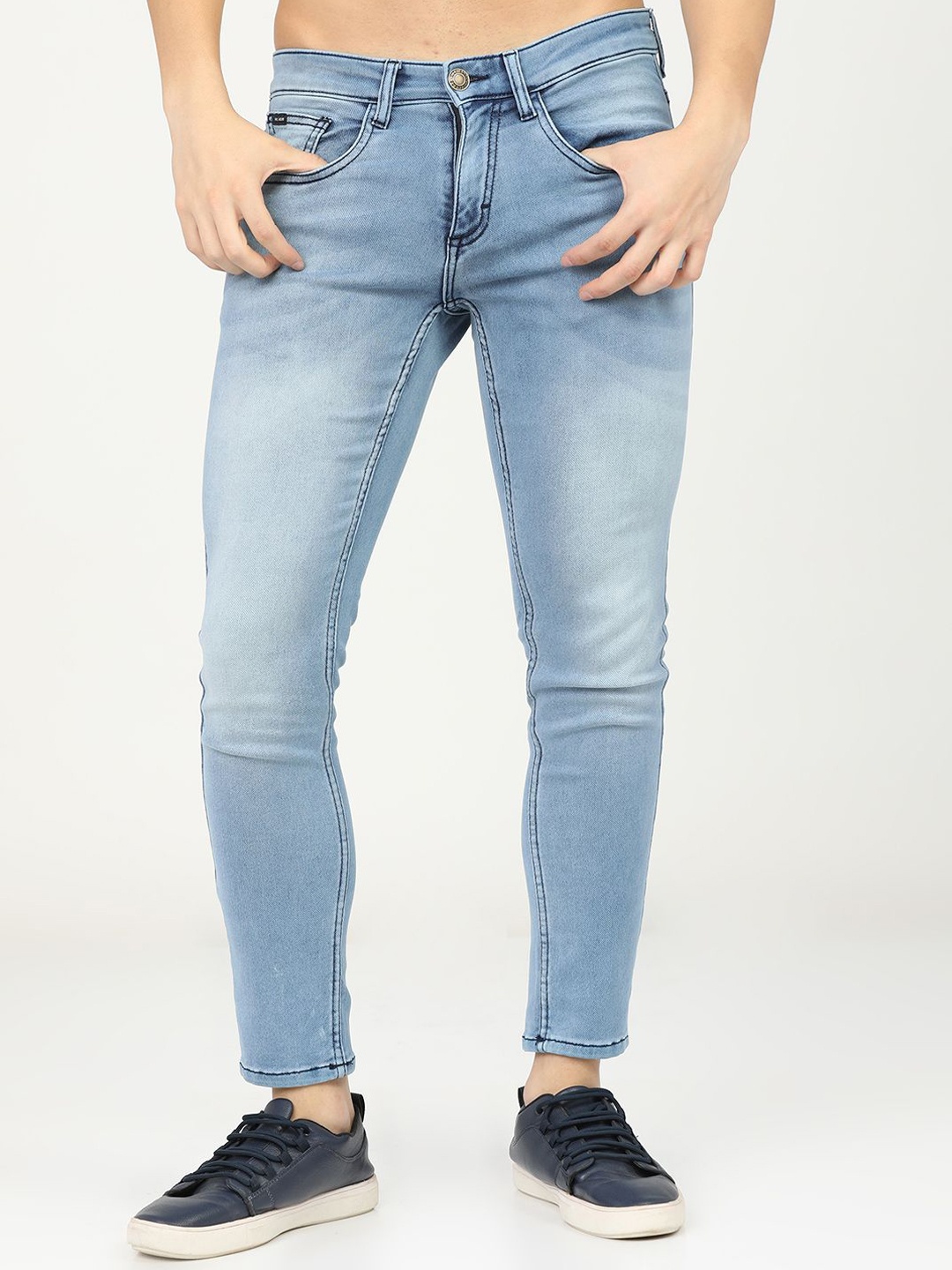 

HIGHLANDER Men Tapered Fit Heavy Fade Stretchable Jeans, Blue