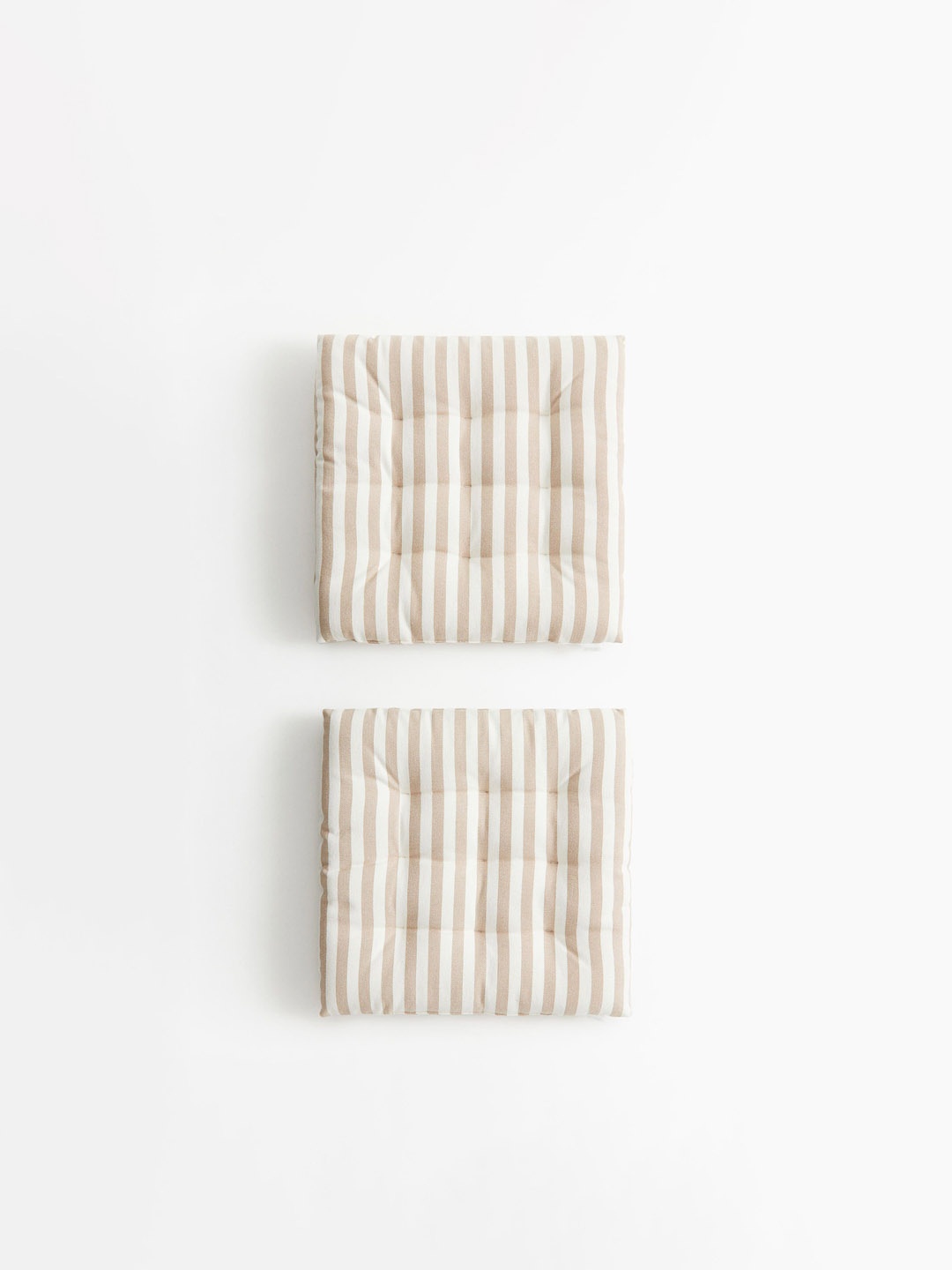 

H&M 2-pcs Beige & White Striped Pure Cotton Outdoor Seat Cushions