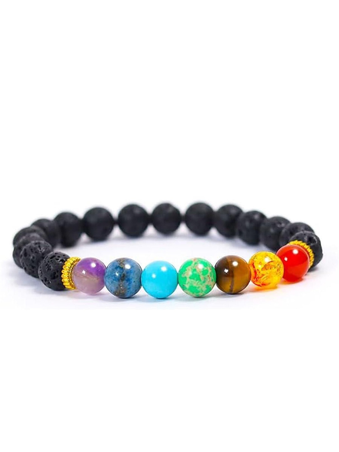 

Okos Unisex Beaded Elasticated Bracelet, Black