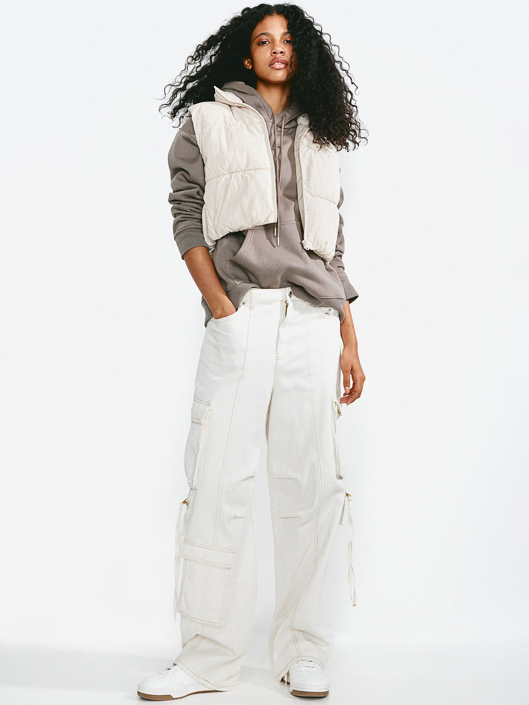

H&M Puffer Gilet, Beige
