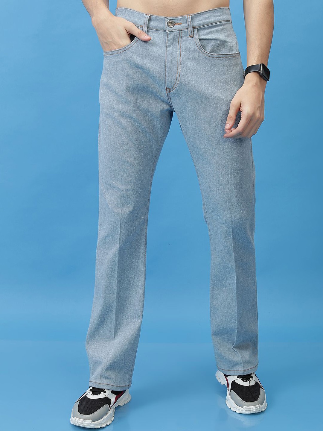 

HIGHLANDER Men Bootcut Stretchable Jeans, Blue