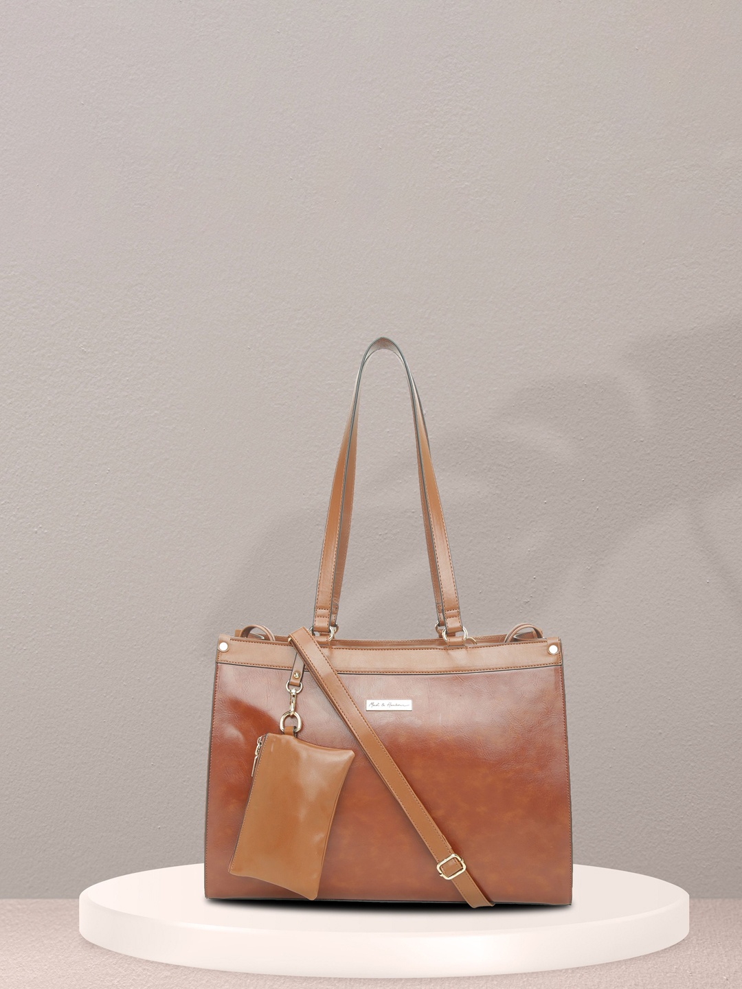 

Mast & Harbour Structured Laptop Handheld Bag, Tan