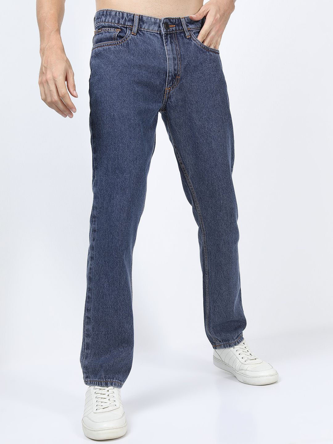 

HIGHLANDER Men Straight Fit Clean Look Jeans, Blue