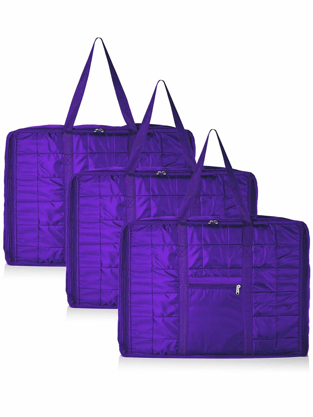 

Kuber Industries Blue 3 Pieces Underbed Drawer Organisers