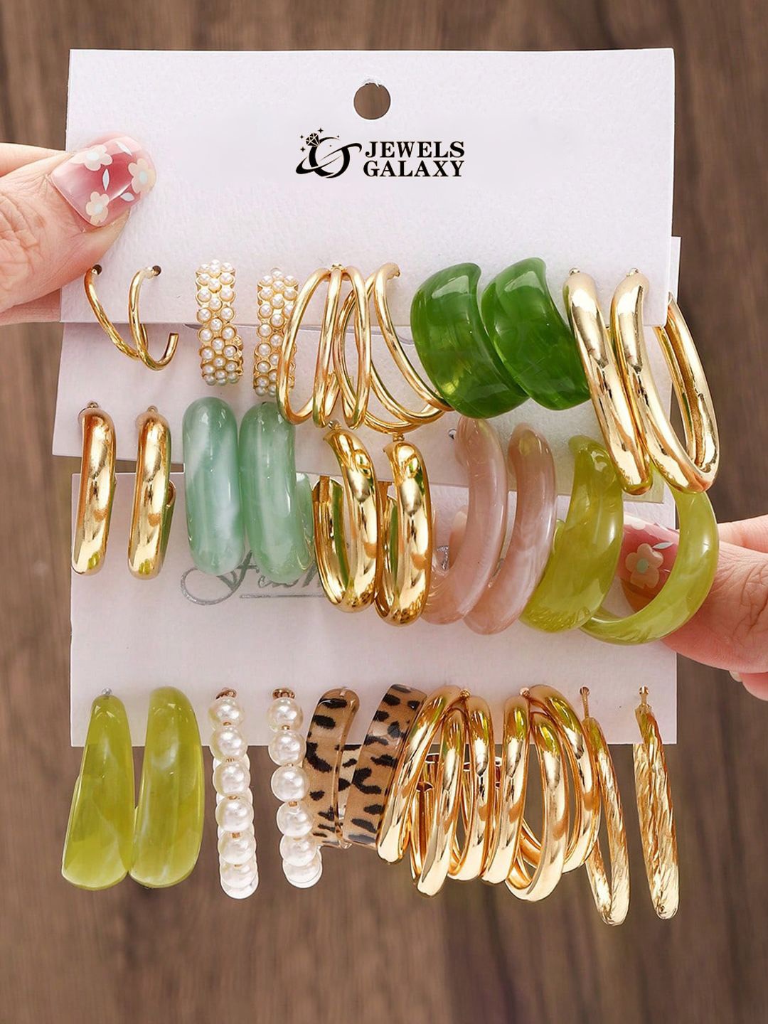 

Jewels Galaxy Set of 15 Gold Plated Half Hoop Earrings