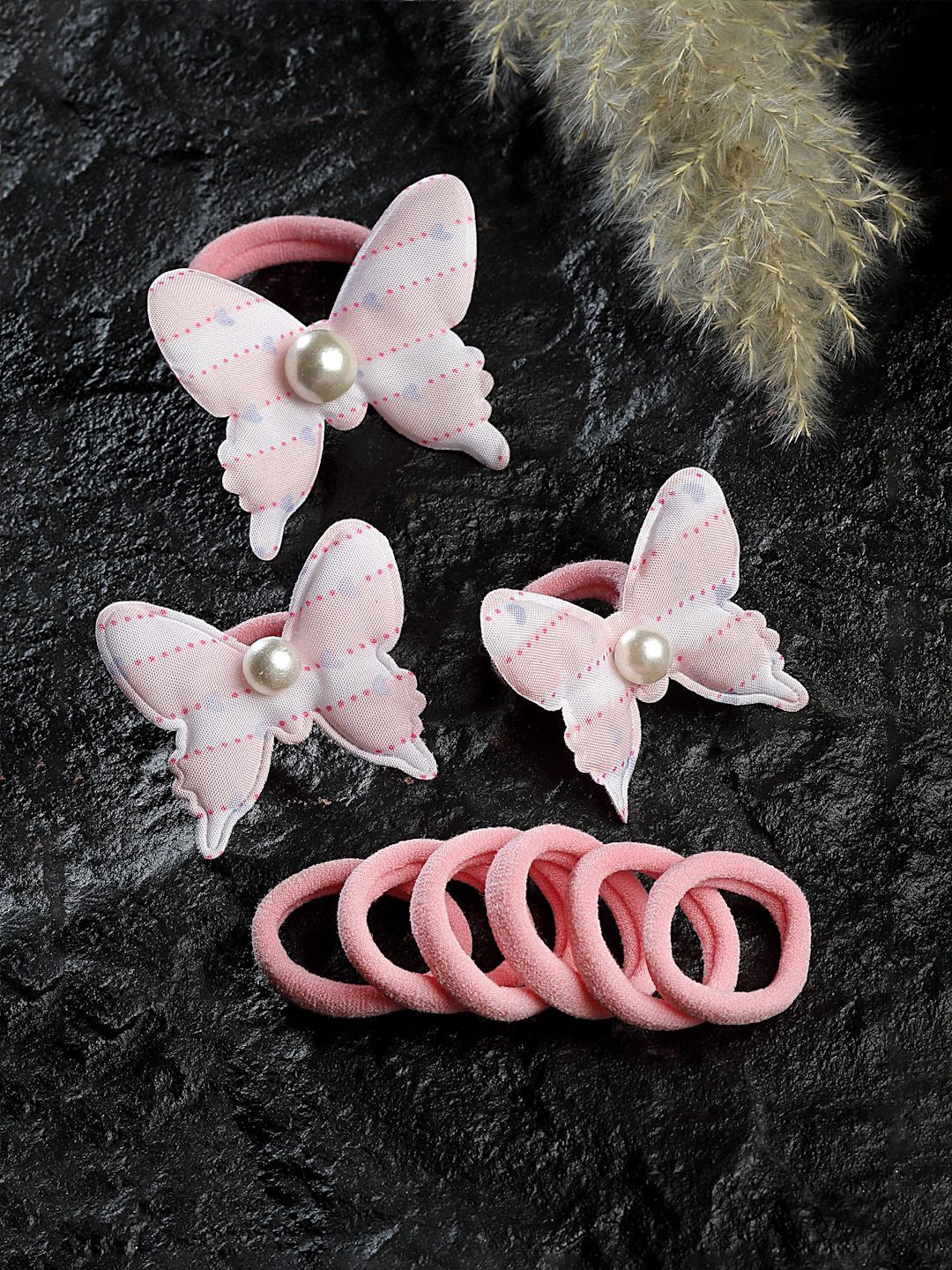 

Stoln Girls Set Of 9 Ponytail Holders, Pink