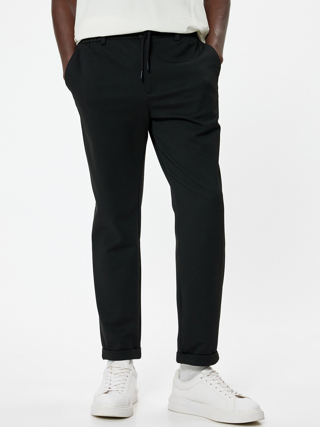

Koton Men Slim Fit Low Rise Trousers, Black