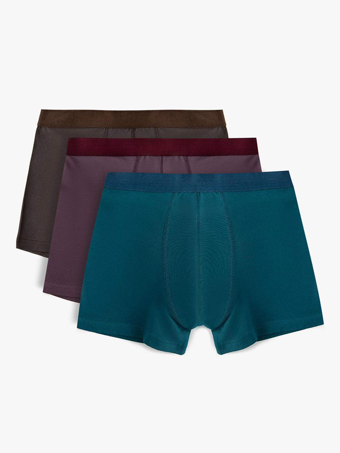 

Koton Men Pack Of 3 Mid-Rise Cotton Trunks 8684287523494, Green