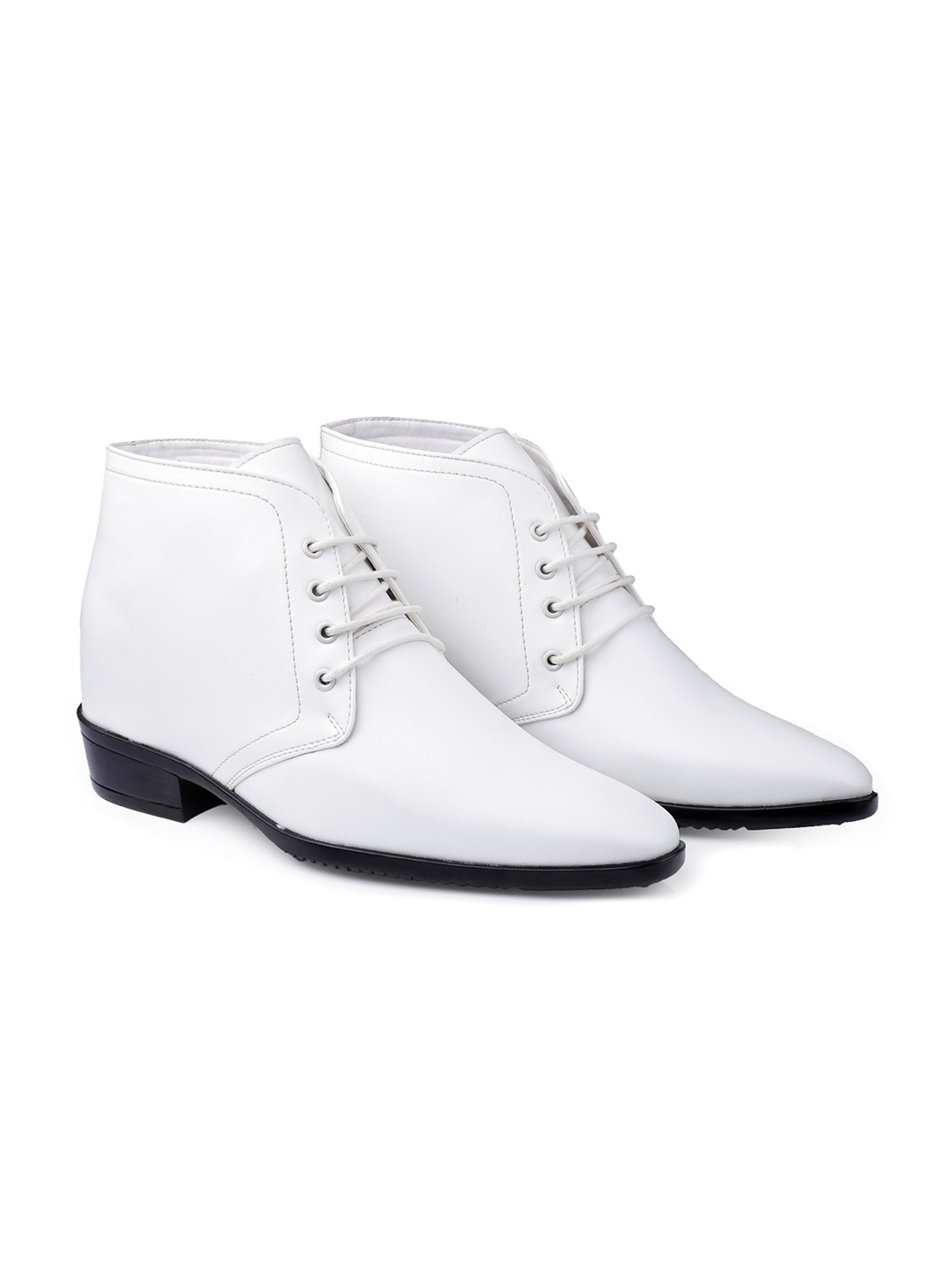 

Bxxy Men Hidden Elevator Formal Lace-up Regular Boots, White
