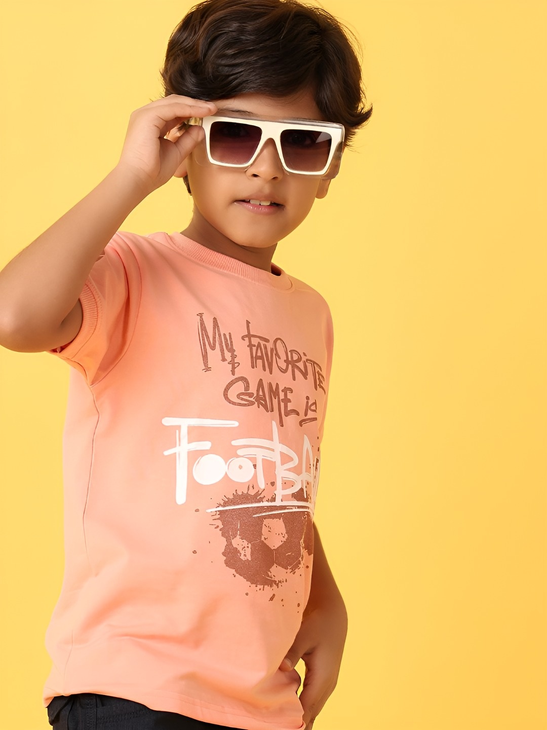 

V-Mart Boys Typography Printed Round Neck Cotton T-Shirt, Pink