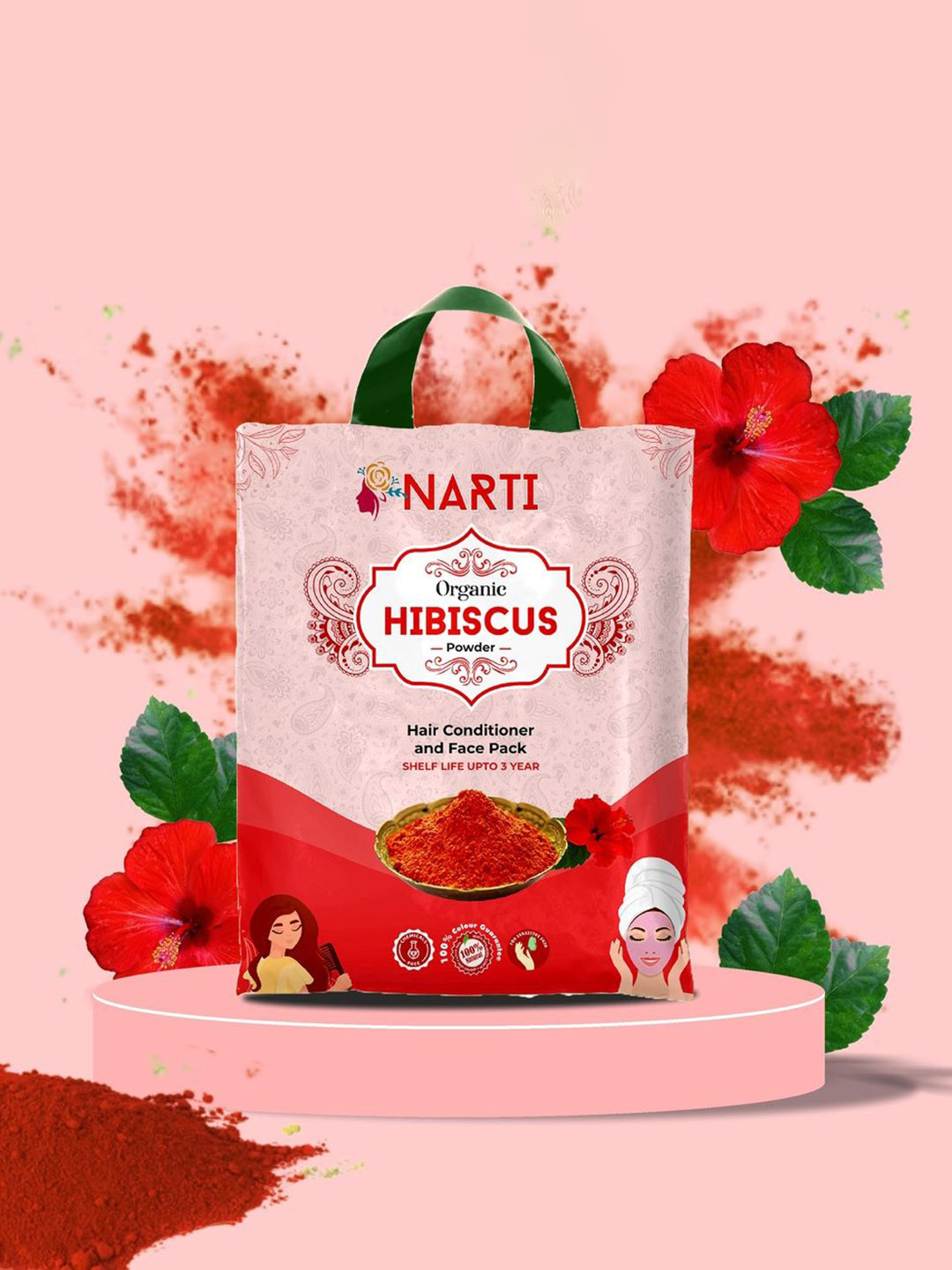 

NARTI Organic Hibiscus Powder 1 kg, Red