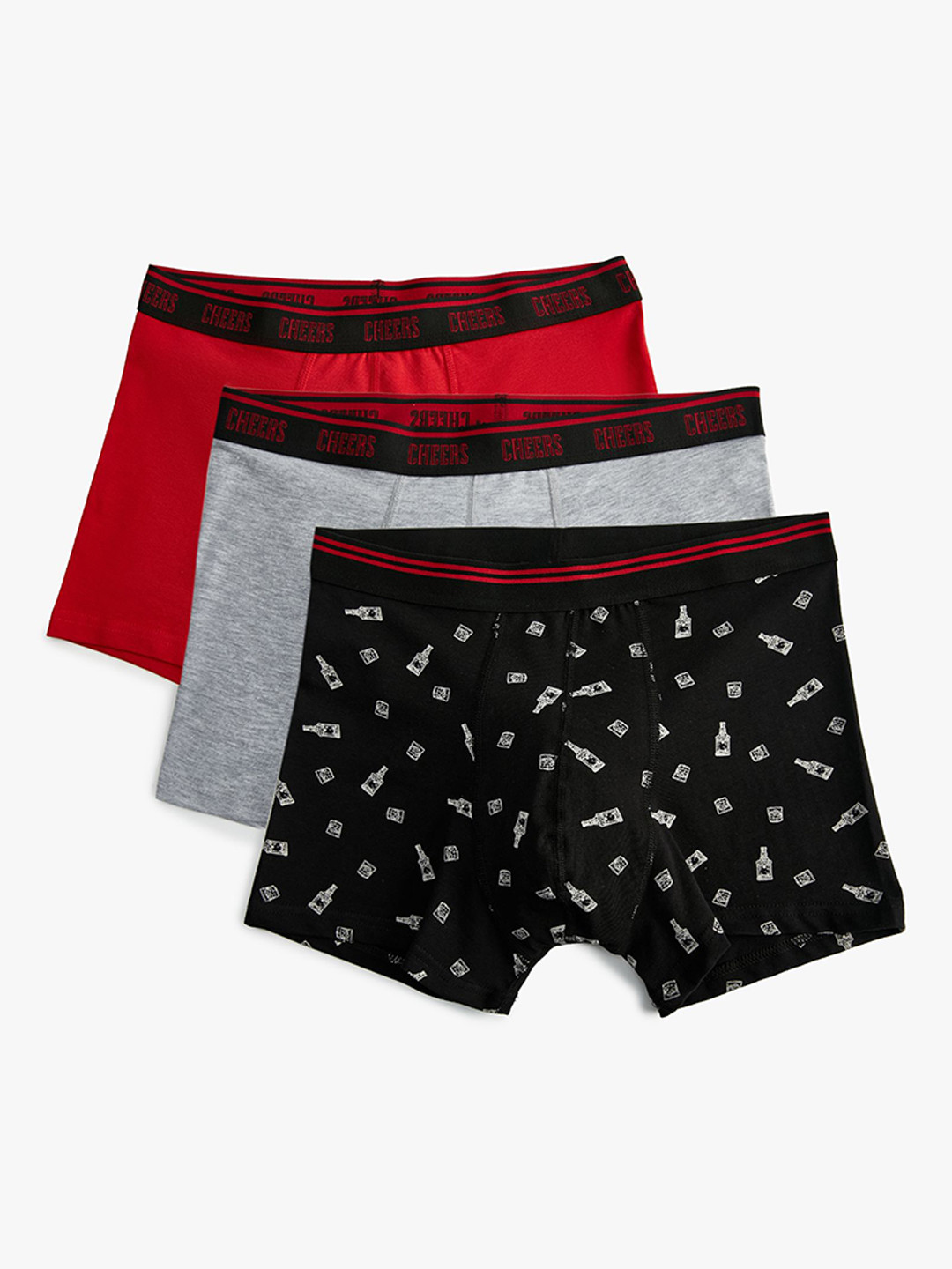 

Koton Men Pack Of 3 Printed Mid-Rise Cotton Trunks - 8684287523227, Navy blue