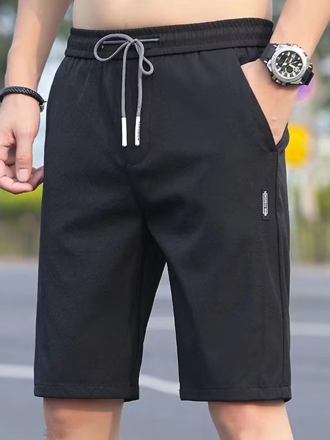 

StyleCast Solid Men Shorts, Black