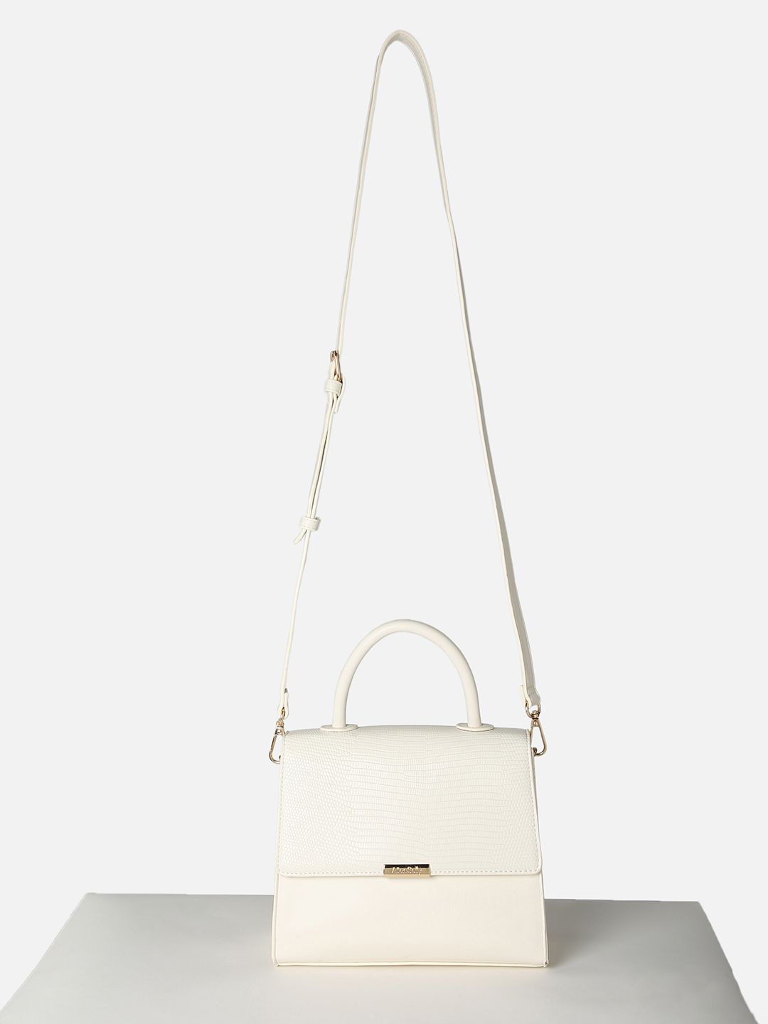 

Allen Solly Woman Textured PU Structured Satchel, White