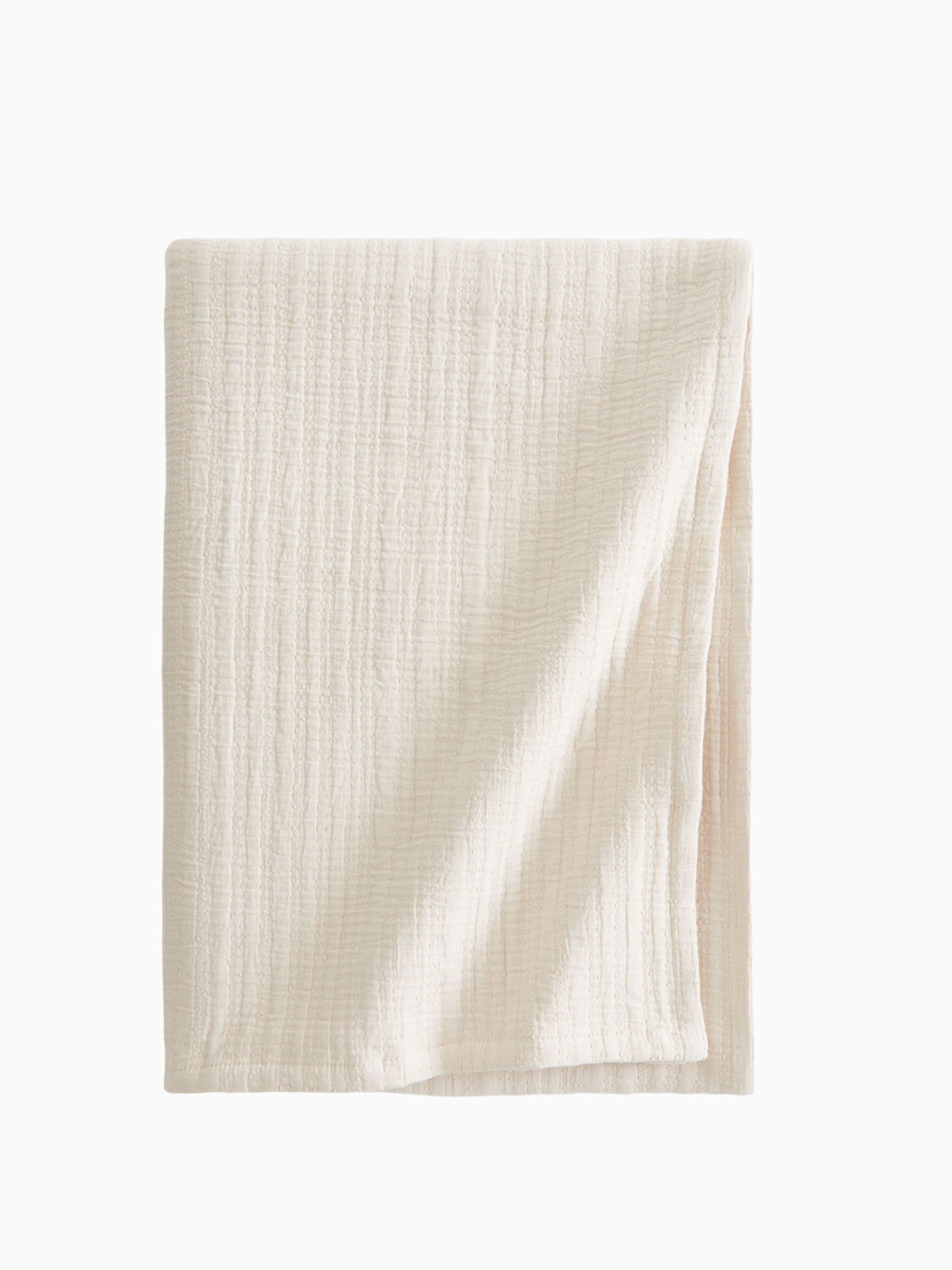 

H&M Beige Cotton Muslin Bedspread
