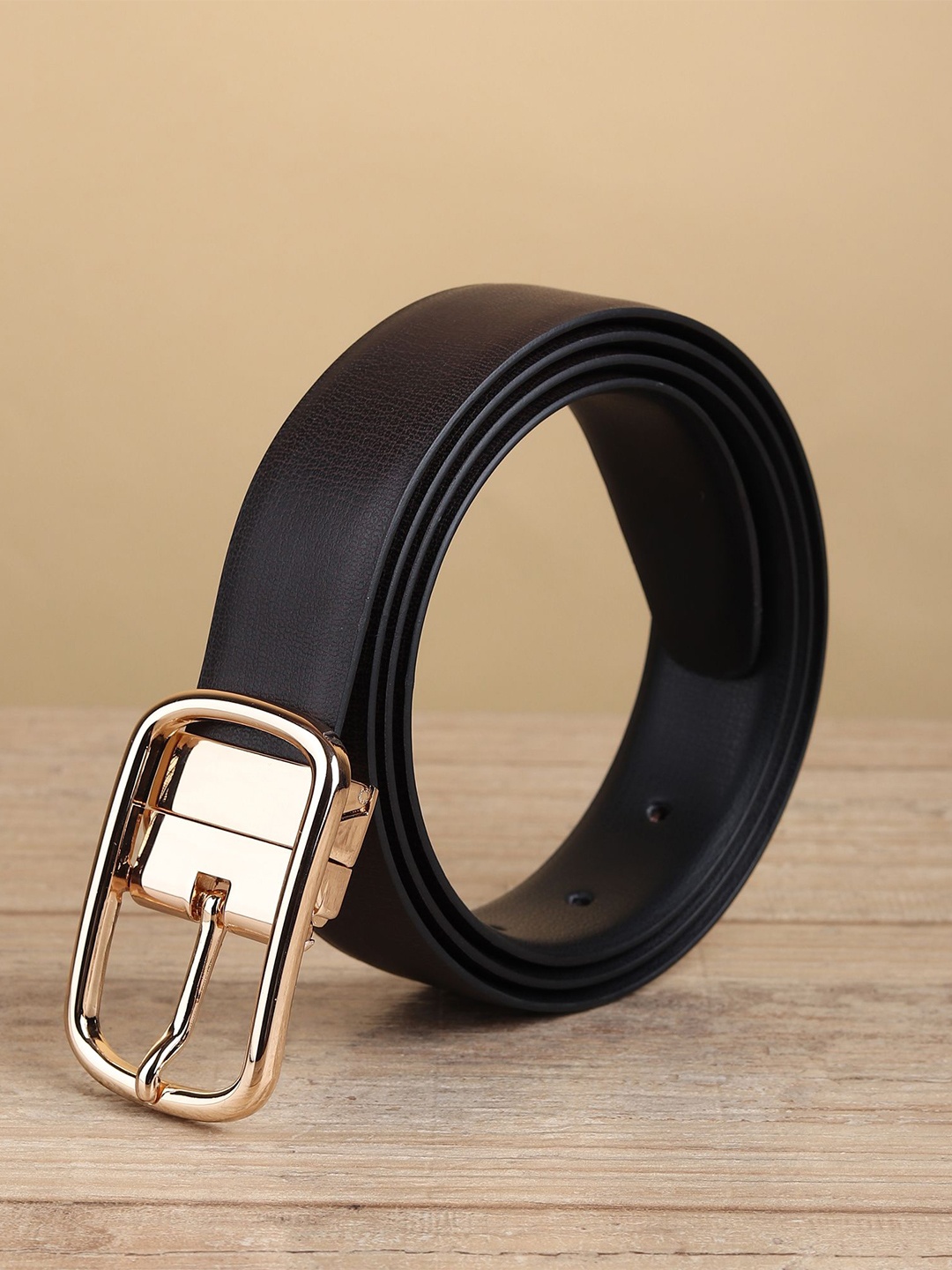 

WINSOME DEAL Men Tang Closure Textured Formal Belt, Brown