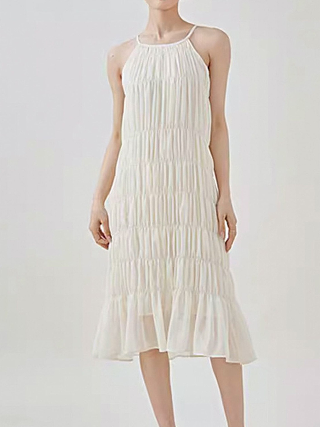 

LULU & SKY Smocked Detail A-Line Dress, Off white