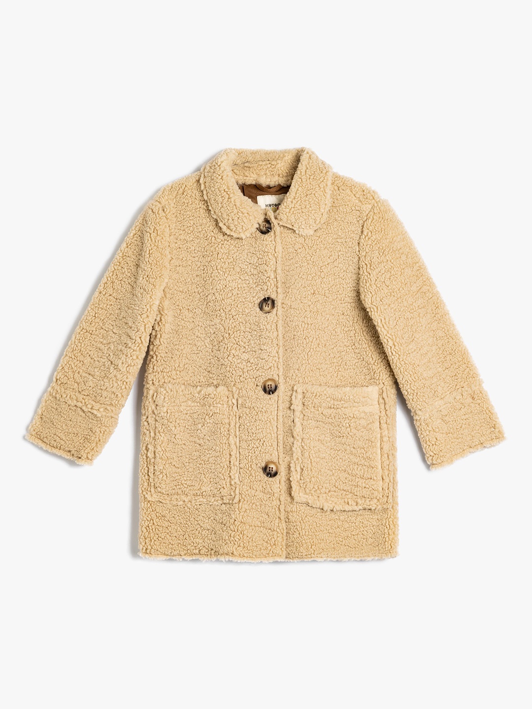 

Koton Girls Shirt Collar Neck Coats, Beige