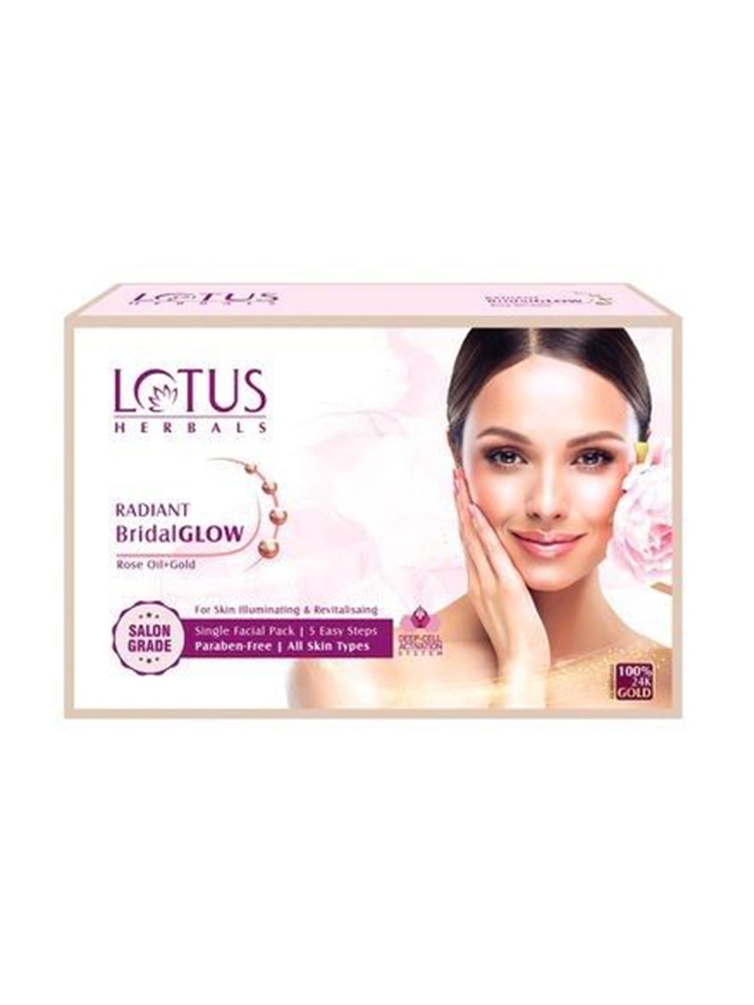 

Lotus Herbals Radiant BridalGLOW Rose Gold Skin Illuminating Facial Kit-228g, Pink